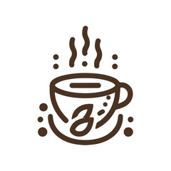 Flat logo coffee elements and coffee accessoris vector