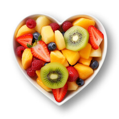 fruit salad isolated on transparent or white background, png