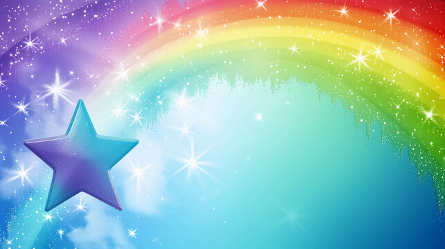 Background image with beautiful stars and rainbow lights.