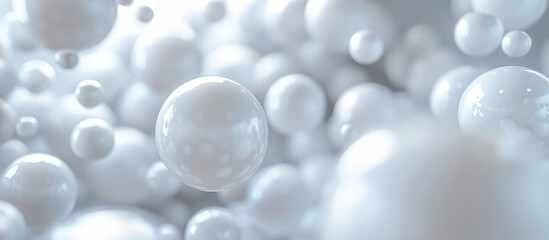 Abstract White Spheres on Light Background