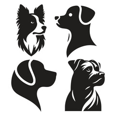 Dog head icon. Flat style. Cartoon dog face. Dog head icon. Flat style. Cartoon dog face.