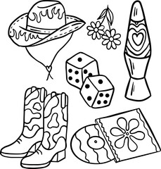 hand drawn cute shapes for templates.
