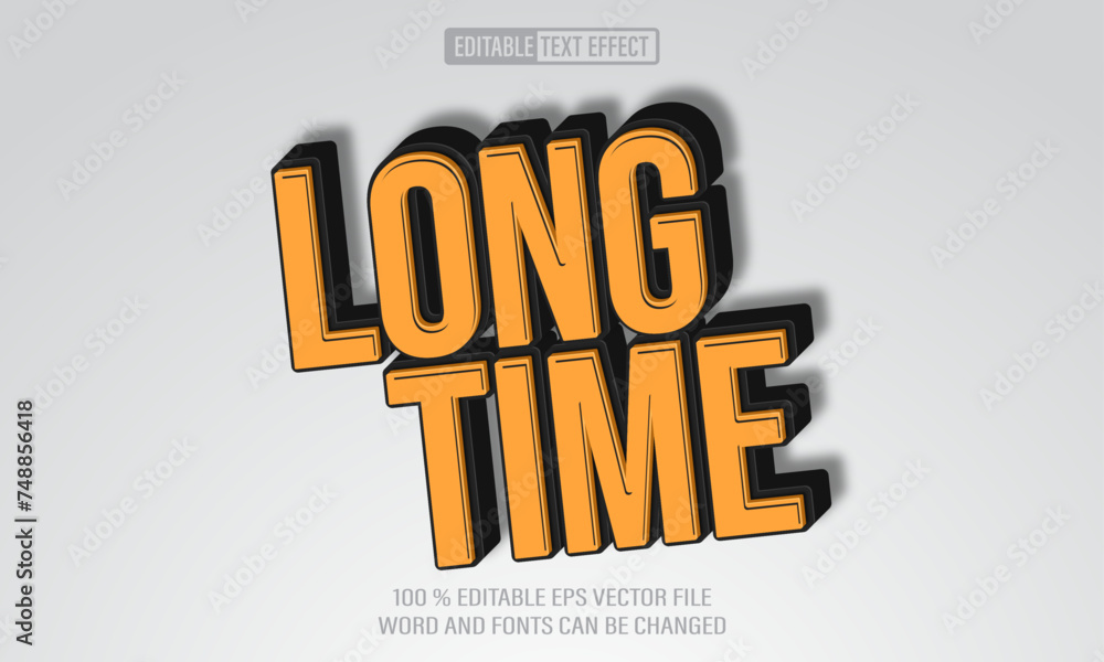 Poster editable 3d text style effect - long time text effect template