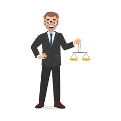 man lawyer holding scale of justice