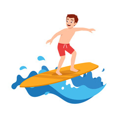 young man do surfing on the ocean wave