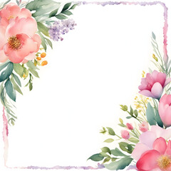 watercolor border stationery