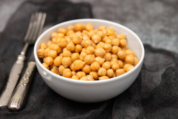 boiled chick pea in white bowl