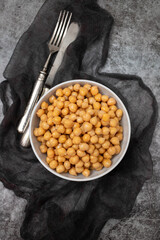 boiled chick pea in white bowl