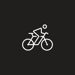 Fototapeta premium Stick figure cycling pictogram. Clipart image isolated on white background