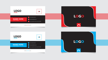 modern business card 2 colors print templates Vector illustration. Stationery design. identity 