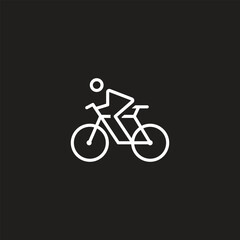 Fototapeta premium Stick figure cycling pictogram. Clipart image isolated on white background