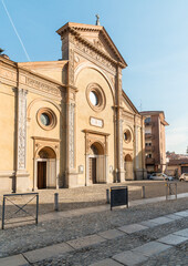 Fototapeta premium View of the Basilica of San Sebastiano in the center of Biella, Piedmont, Italy