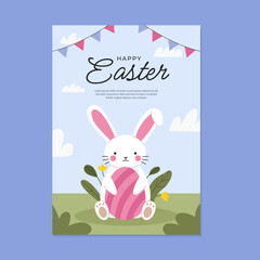 Easter poster with Easter bunny
