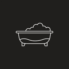 Bathtub icon, design element, editable stroke and solid glyph, flat, stylist, design template