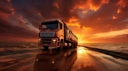 Poster Advanced gps fleet tracking and monitoring system for efficient truck management © Oleg