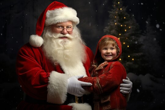 Cheerful new years photos with jolly santa claus for memorable festive celebrations