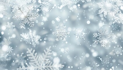 a white snowy background with silver snowflakes Generative AI