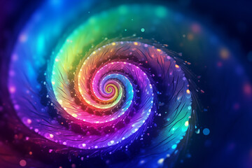 Colorful Gradient Spiral with Sparkles and blurry borders