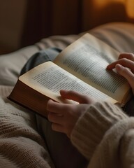 Obraz premium book mockup in a comfortable reading environment