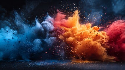 Festival of Holi color explosion powder