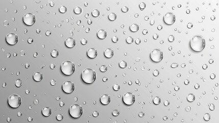 Drops of water, dew falls. Rain or shower drops isolated on transparent background. Vector illustration 