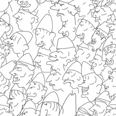 Face profile expression, folk drawing, Albanian