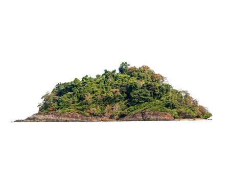 green tropical island isolated