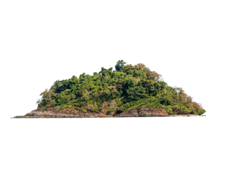 green tropical island isolated