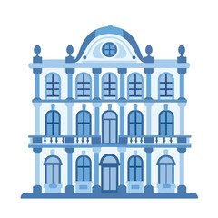 Museum Building icon. Vector style is flat iconic symb