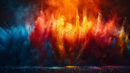 The Holi Festival Dahan, in which people throw brightly colored powder paint into the air. - Powered by Adobe
