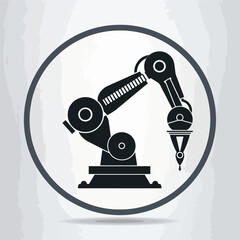 Robotic production icon vector button logo symbol conc