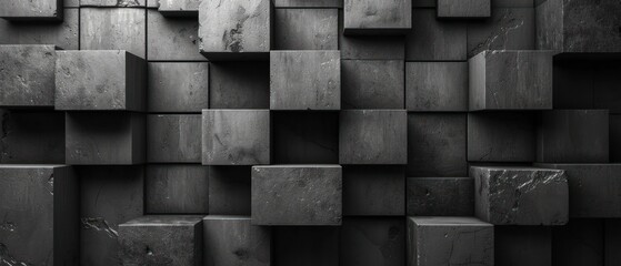 A Wall of Concrete Blocks, The Texture of Stone Bricks, An Abstract Pattern of Cement Cubes, A Monochromatic Display of Building Materials.