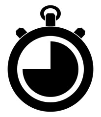 Stopwatch 45'' icon, black on white background