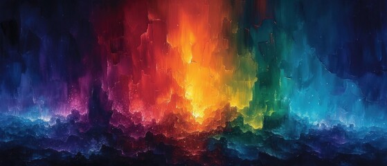 A Vibrant Rainbow in the Sky, The Colors of a Spectrum, A Unique Artistic Display, An Abstract Painting with Multiple Hues.