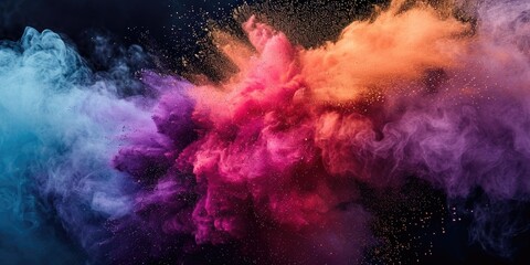 Color Explosion: Abstract Background of Vibrant Colorful Powder Burst