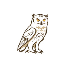 Fototapeta premium Snowy Owl Logo Artistry