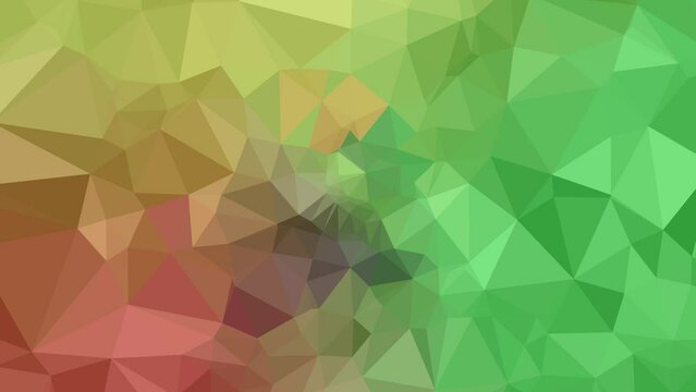 Spiral Symphony of Colors: Dynamic Red, Yellow, and Green Triangles Shifting to Subtle Greens and Whites