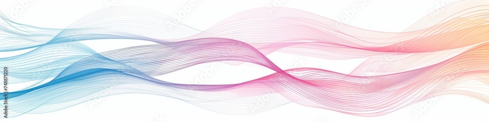 Poster illustration of a wave pattern with different colors generative ai