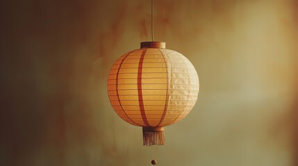 A paper lantern hanging against the wall. concept of the spirit of hope and joy of Lunar New Year celebrations. Generative ai