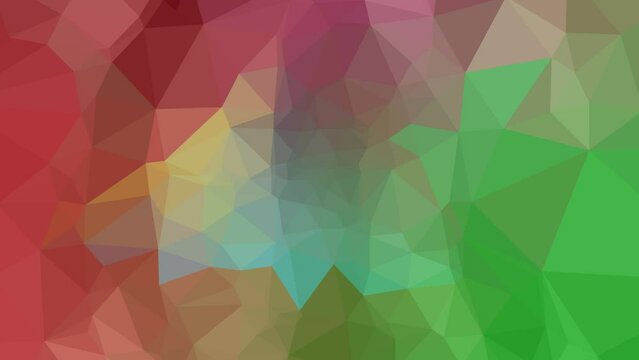 Colorful Spiral Symphony: Mesmerizing Low Poly Triangle Motion with Gradient Fade to Green and Yellow
