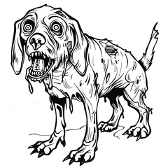 Zombie Dog Coloring Page for Kids