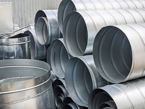 Aluminum Ribbed Ventilation Tubes Close-up