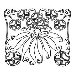 Abstract botanical art background vector. Natural hand drawn pattern design with green flower, branches. Simple contemporary style illustrated Design for fabric, print, cover, banner, wallpaper.Vector