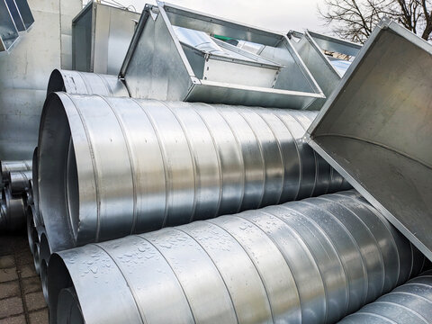 Stack of Aluminum Air Tubes and Ducts