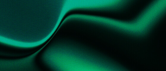 Green turquoise grainy gradient background. Vibrant glowing blur lines on dark backdrop. Design for banner, header, poster.