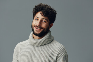 Expression man adult isolated young person background guy face casual confidence portrait male...