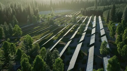 solar energy park in sweden. 5K. Cinematic 