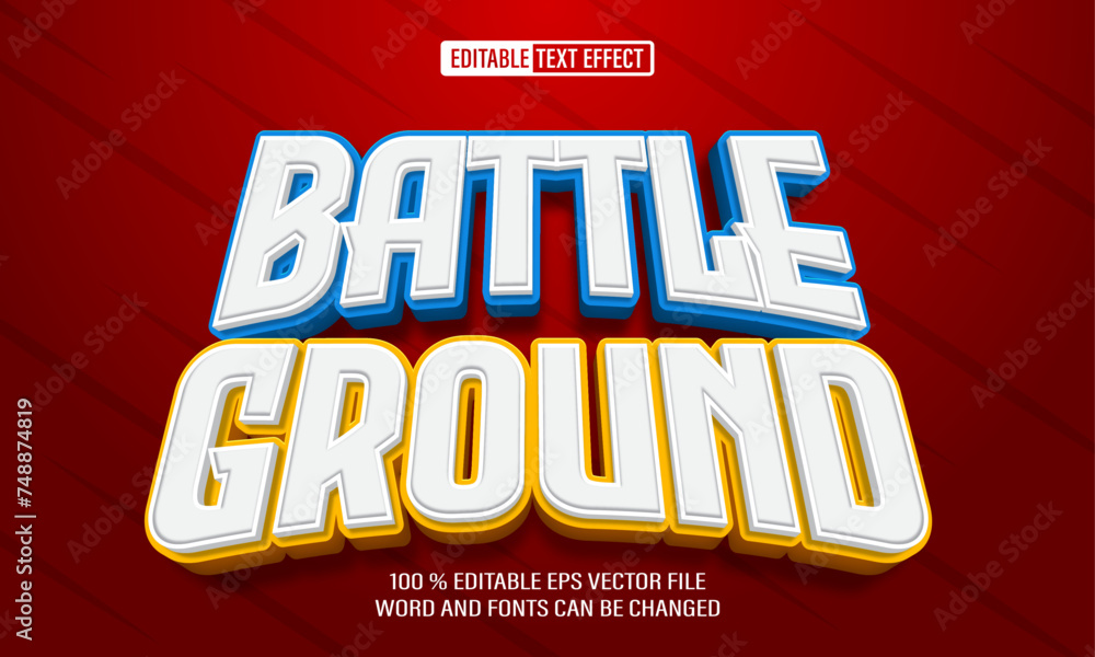 Poster editable 3d text style effect - battle ground text effect template