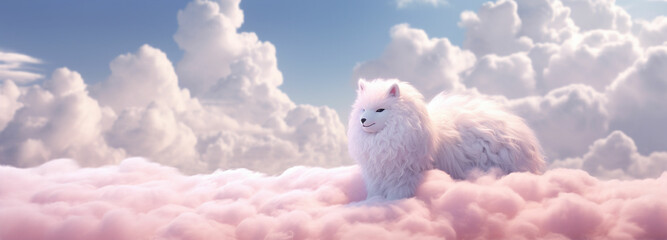 Imagine fur with a soft and billowy texture resembling fluffy clouds