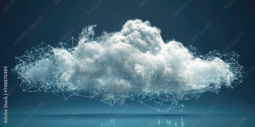 Poster a connected cloud embodying data transfer. generative ai